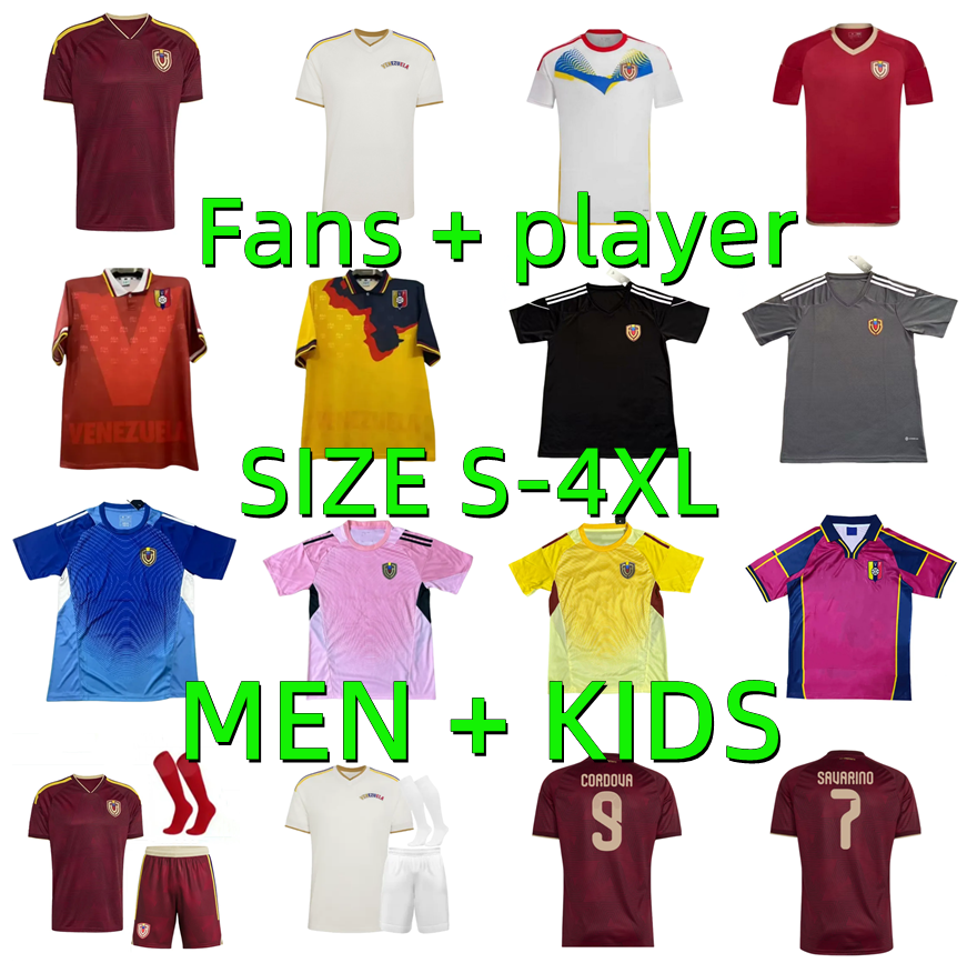 2026 2027 Venezuela Soccer Jerseys 98 00 retro national team SOTELDO SOSA RINCON CORDOVA CASSERES JA.MARTINEZ RONDON GONZALEZ 25 26 27 football shirt Men kids kits