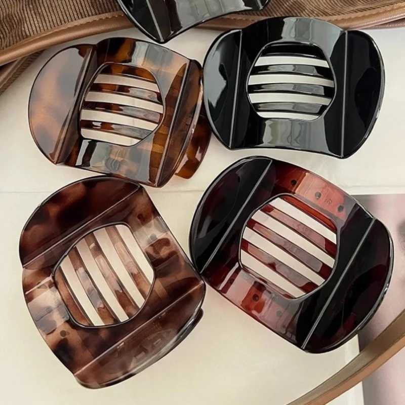 New Korean Acetic Acid Hair Clip Womens Spoon Clip Spring Clip Leopard Hair Clip Top Clip Simple Girl Hair Accessories H260402