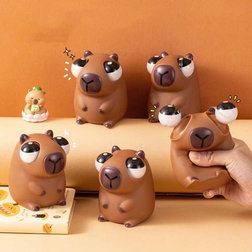 Cartoon Burst Eye Capybara Squeeze Toy Funny Soft Capybara Big Eyeball Pinch Toy Capybara Figure Stress Relief Toy Kids Gifts H260402