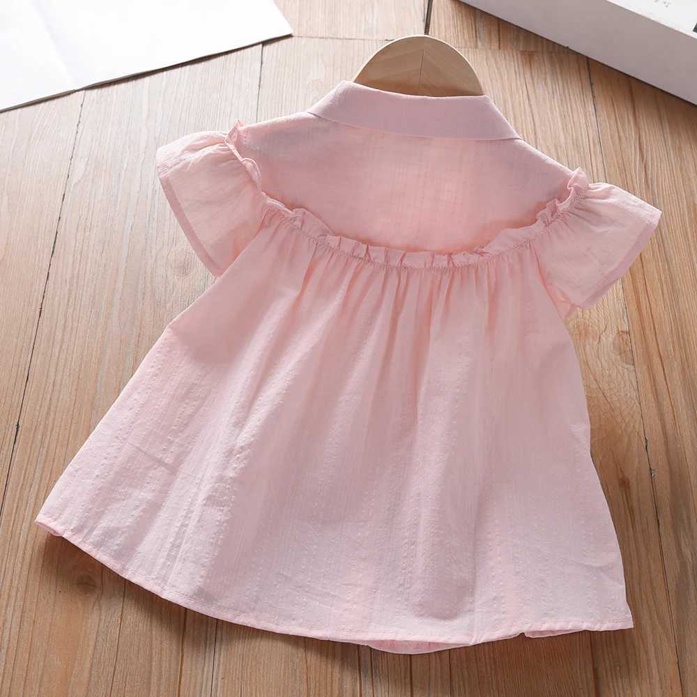 Girls Blouse Embroidered Cotton Shirt Casual Top for Kids Ages 2-6 Years Childrens Summer Clothes H260402