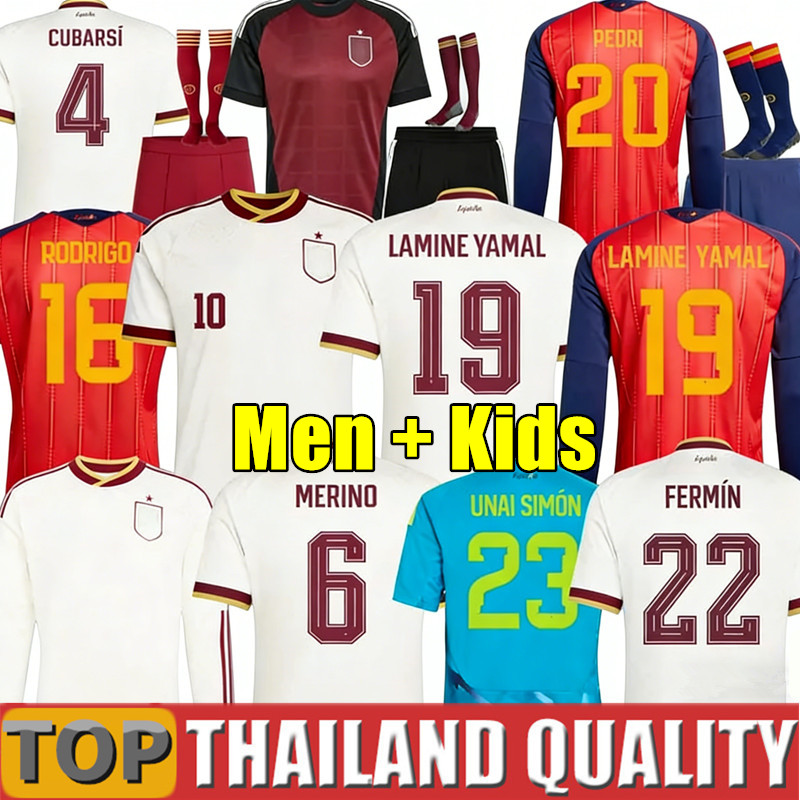 2026 World Cup SPAIN Soccer Jerseys PEDRI GAVI LAMINE YAMAL MORATA Carvajal OLMO FERRAN RODRIGO SPANISH Men Women Kids Kit Football Shirt long sleeve CUBARSI MERINO