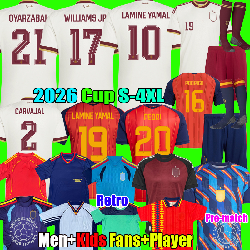 S-4XL Espana Spain jersey 2026 worldcup football jersey 2026 soccer shirt Retro PEDRI GAVI LAMINE YAMAL MORATA Carvajal OLMO FERRAN RODRIGO 26 27 Camiseta Men kids