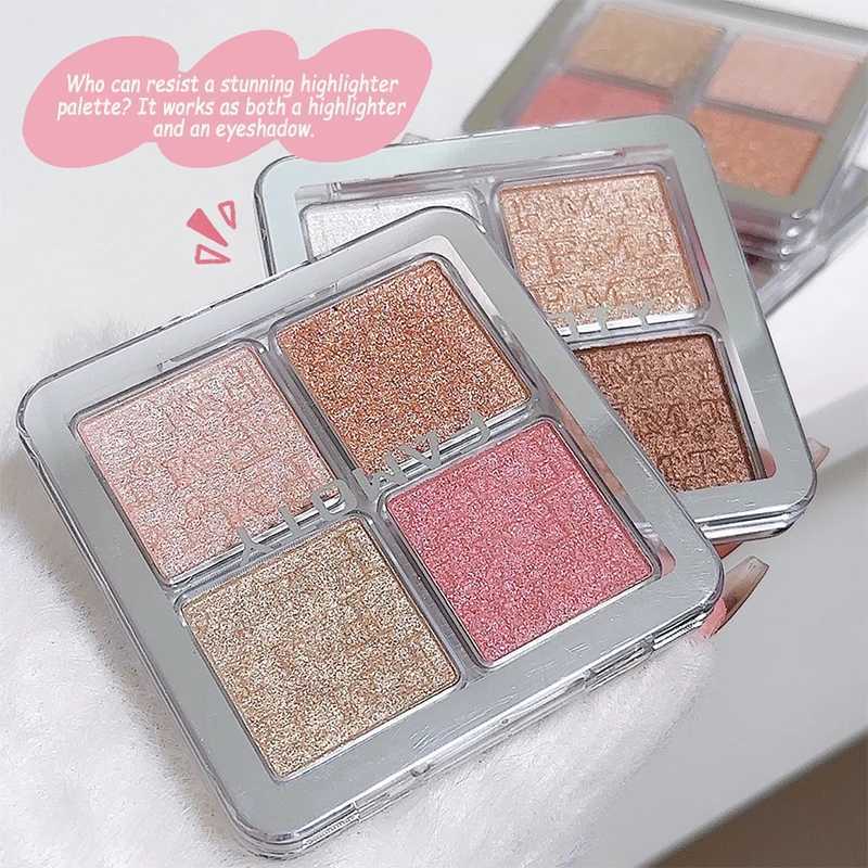 4 Color Highlighter Contour Palette Shimmer Glow Powder Brighten Skin Tone Stereoscopic Face Makeup Long Lasting Waterproof H260402