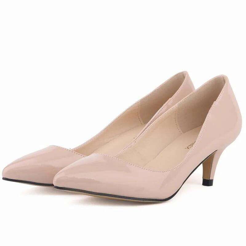 Classic Sexy Pointed Toes 5cm Low Med Kitten High Heels Women Pumps Spring Brand Design Dress Wedding Shoes Big Size 35-42