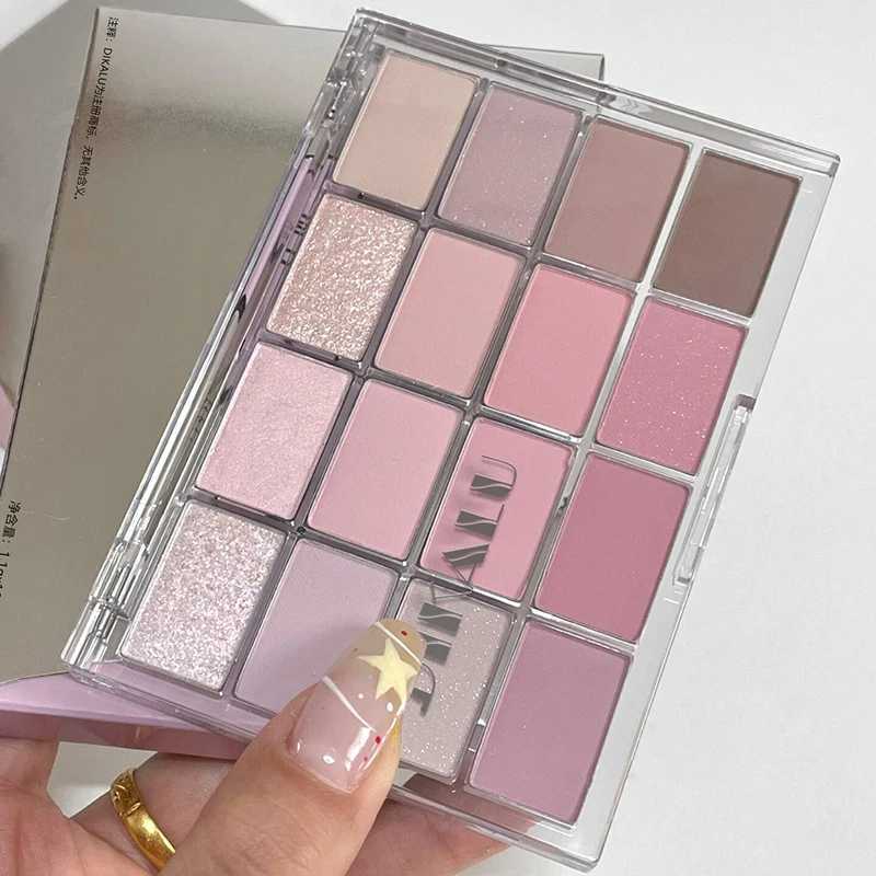 16-Colors Eyeshadow Palette - Matte Shimmer FinishesNude Earth Tones Long-Lasting Powder Pearlescent Eye Makeup Look H260402