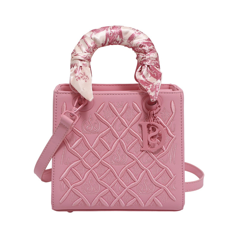 2026 Summer New Embroidered Versatile Designer Lady Bag Fashion Silk Scarf Casual Trendy Handbag for Women