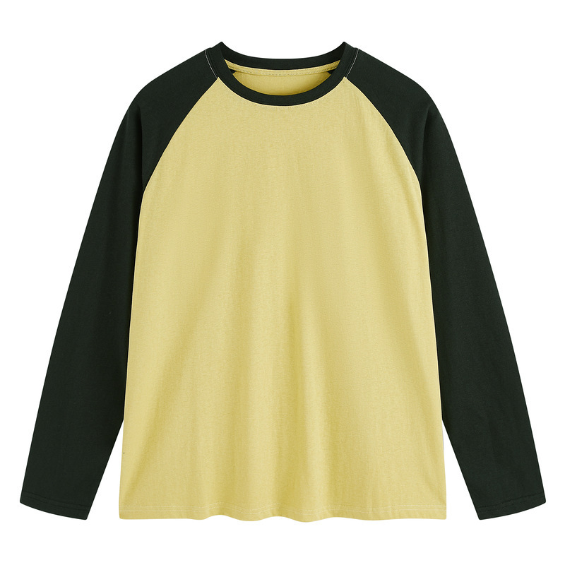 "Qilin Men's Wear" Raglan Long Sleeve T-Shirt for Men and Women, Loose Fit, Round Neck, Youthful Casual Top, 2026 Base Shirt