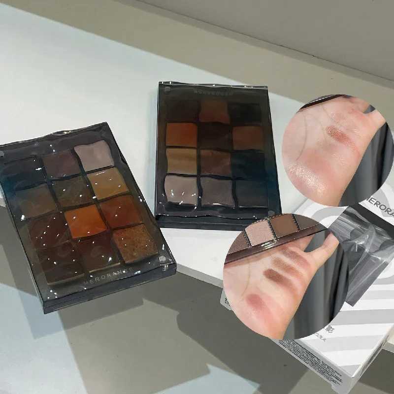 12 Colors Eye Shadow Plate Matte Pearl Eyeshadow Smoky Earth-color Tone Eyeshadow Highlighter Brightening Eyes Makeup Cosmetics H260402