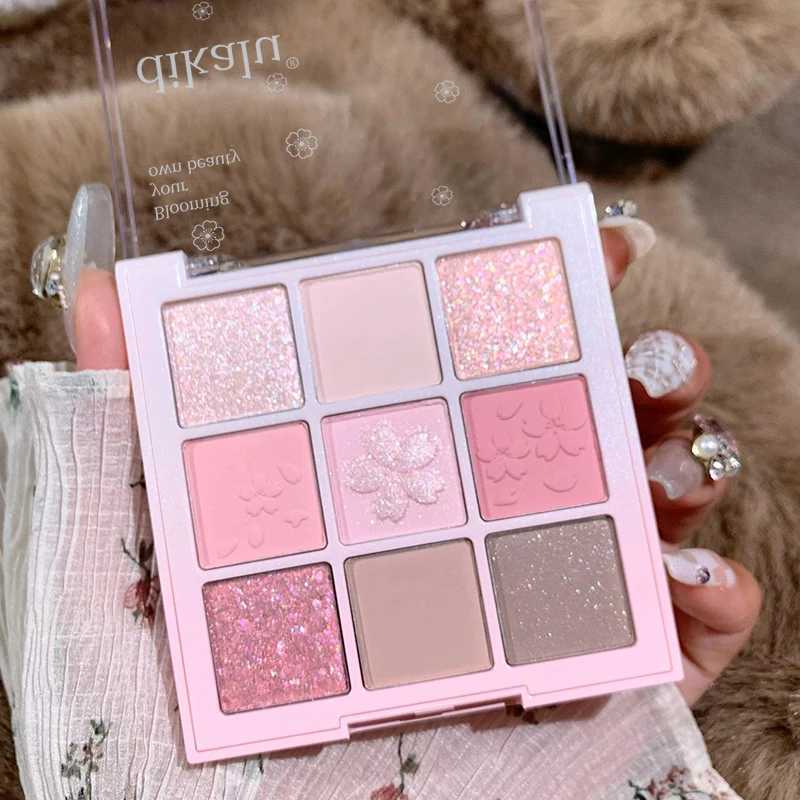 DIKALU 9-Color Sakura Eyeshadow Palette Glitter Matte Low Saturation Pink Brown Nude Makeup Shimmer Eye Pigments Long Lasting H260402