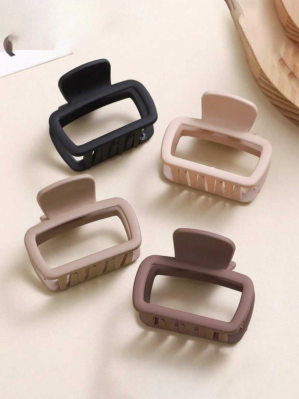 4pcs Womens Square Lightweight Hair Claw Clip Fashionable Elegant Hair Accessory Clip Suitable Hair Styling Makeup H260402