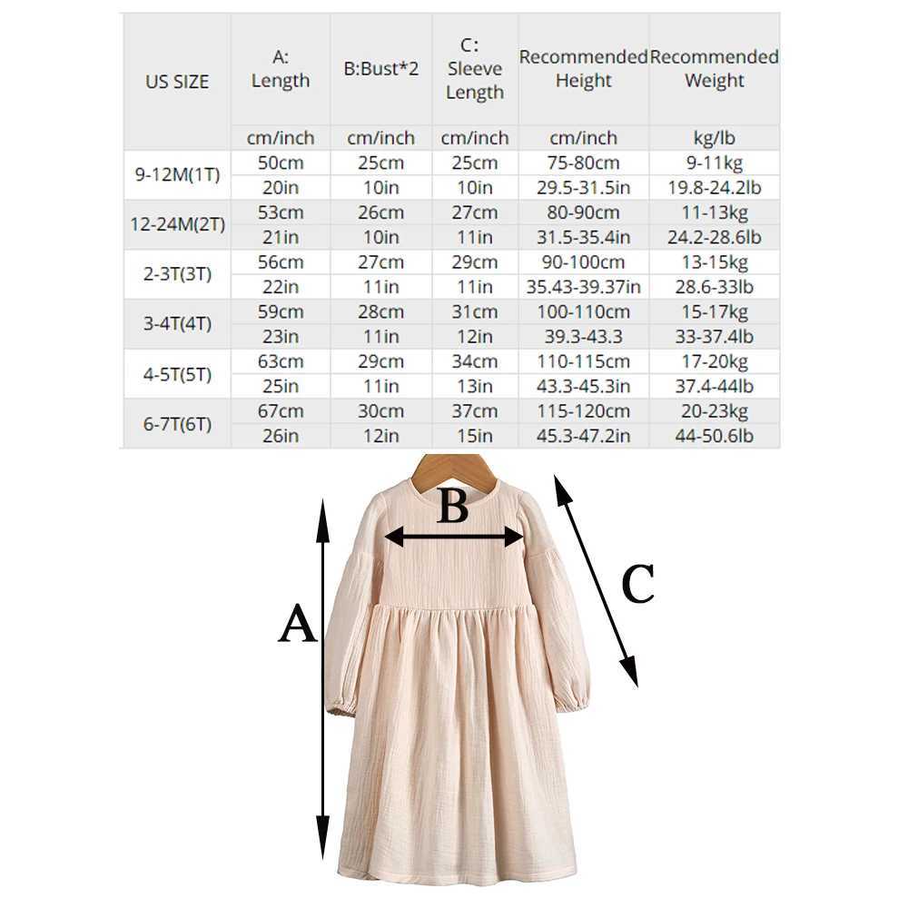 Children Dress For Girl Sprint Autumn Solid Long Sleeve Rural Princess Clothing Toddler Teen Casual Outdoor Korean Clothes H260402