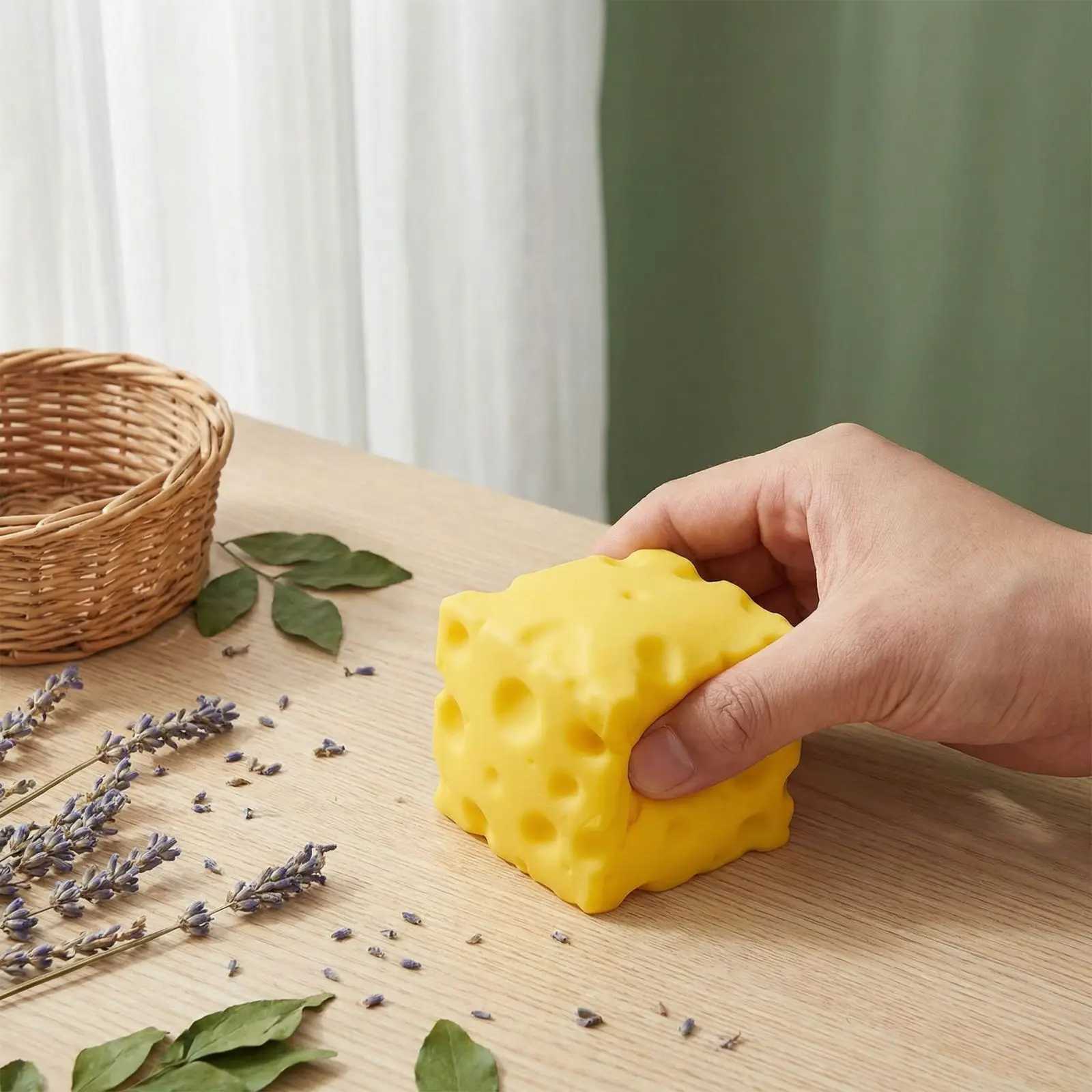 Hot-selling Cheese Cube Stress Ball Big Cheese Shapeable Squeeze Ball Non-Bounce Fidget Toy ASMR Sensory Anti-Stress Gift H260402
