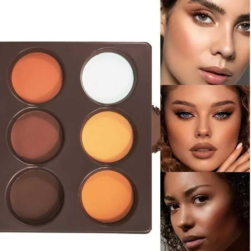 6-Color Powder Contouring Tray Long-Lasting Waterproof Contoured Highlighter Makeup Palette Smooth Illumination Sculpt V-Face H260402