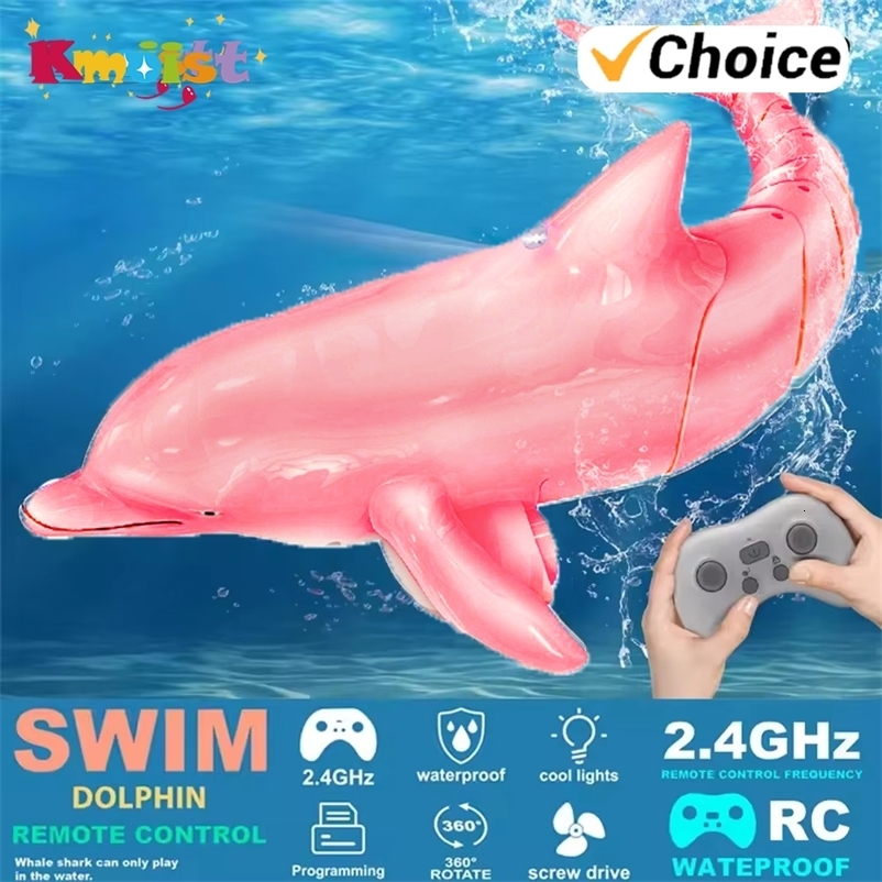 24G Rc Dolphin Fish Toy Light Water Pool Electric Waterproof Remote Control Swimming Animal Toys Gift 260326