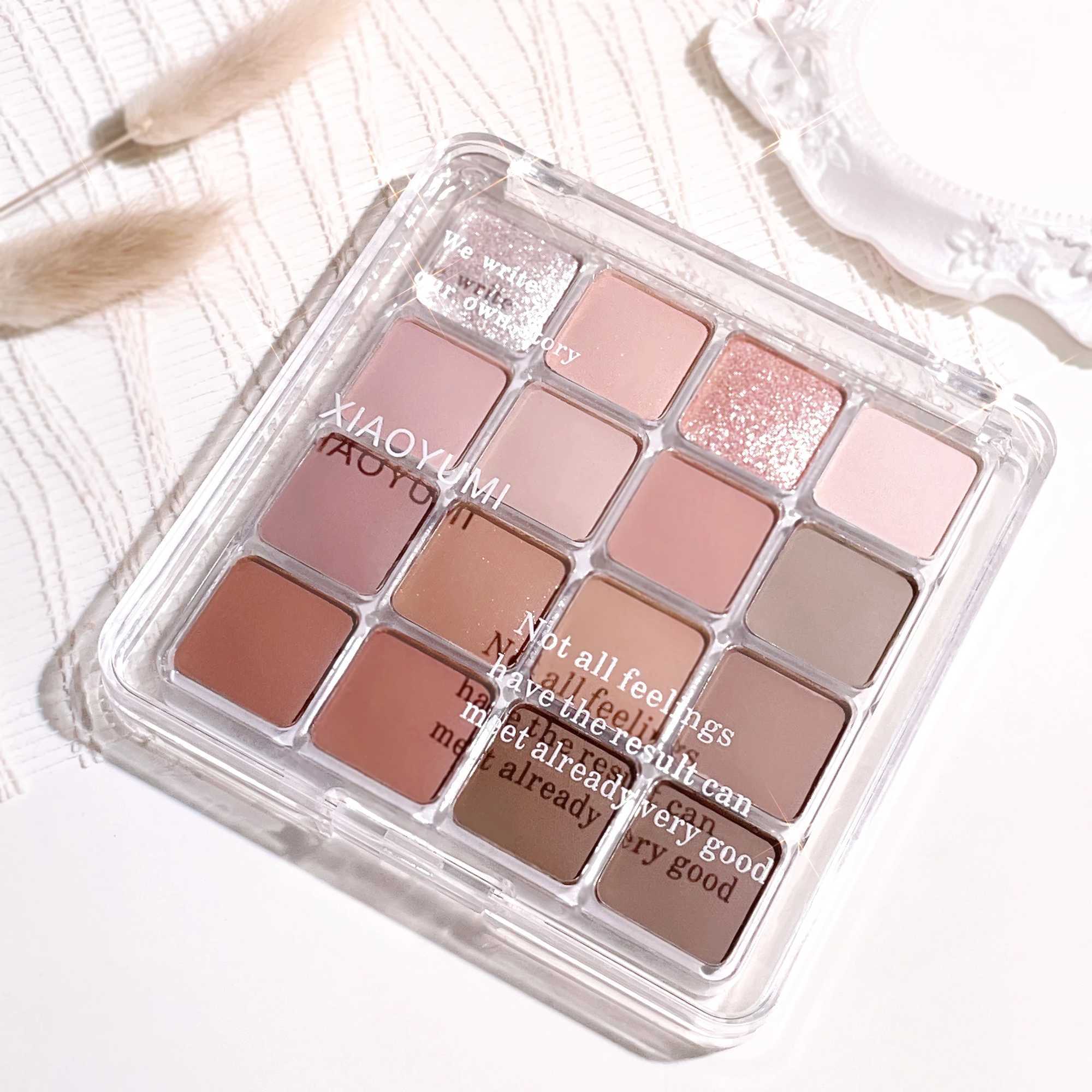 16-color sunset magic eye shadow tray pearl matte earth color Korean makeup eye shadow H260402