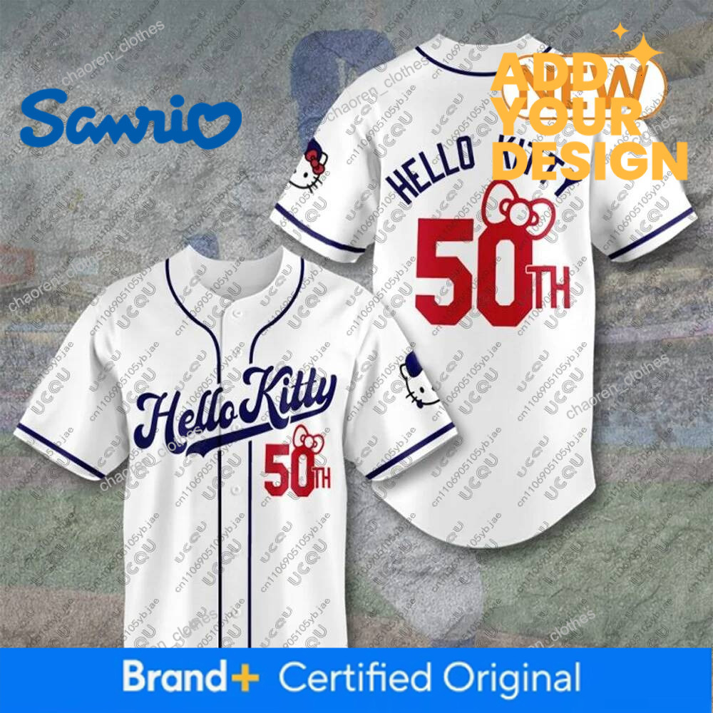 Designer Men Kids Girls Women Clothes Male Male Sportswear Breathable Hello Kitty Baseball Jersey Tee Teenager Top Gift 50 Summer Y2k Luxury Goods
