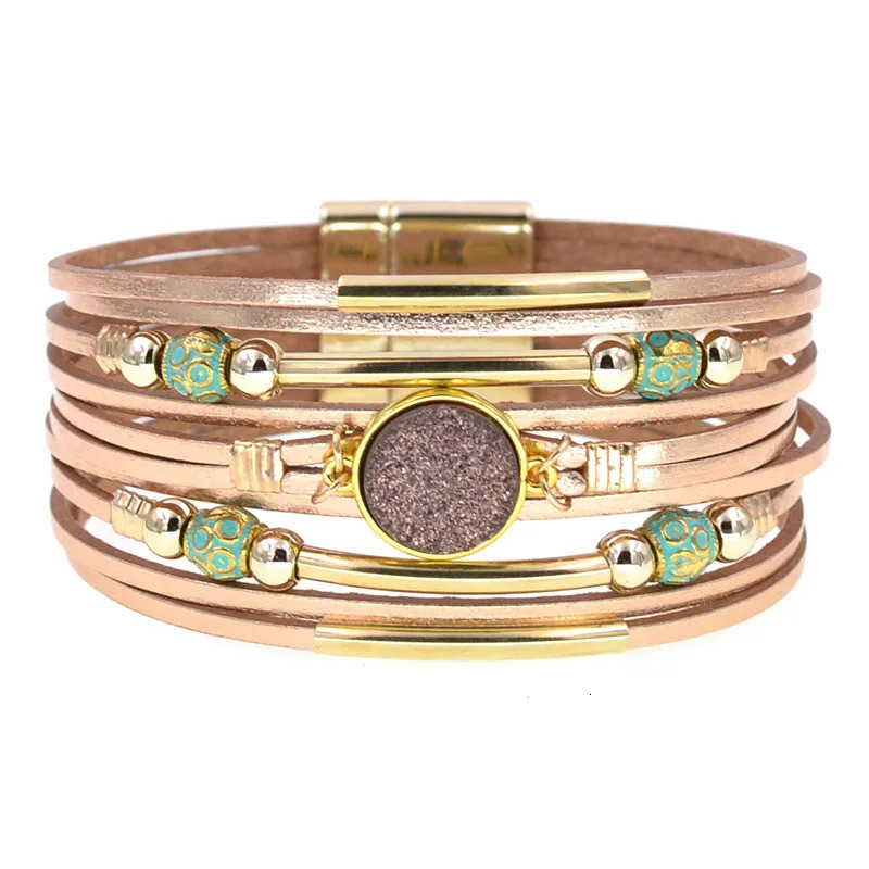 WELLMORE women bracelets bohemia bracelets fashion wrap bracelet leather bracelets for women Female Jewelry wholesale 260318BJ - view 5