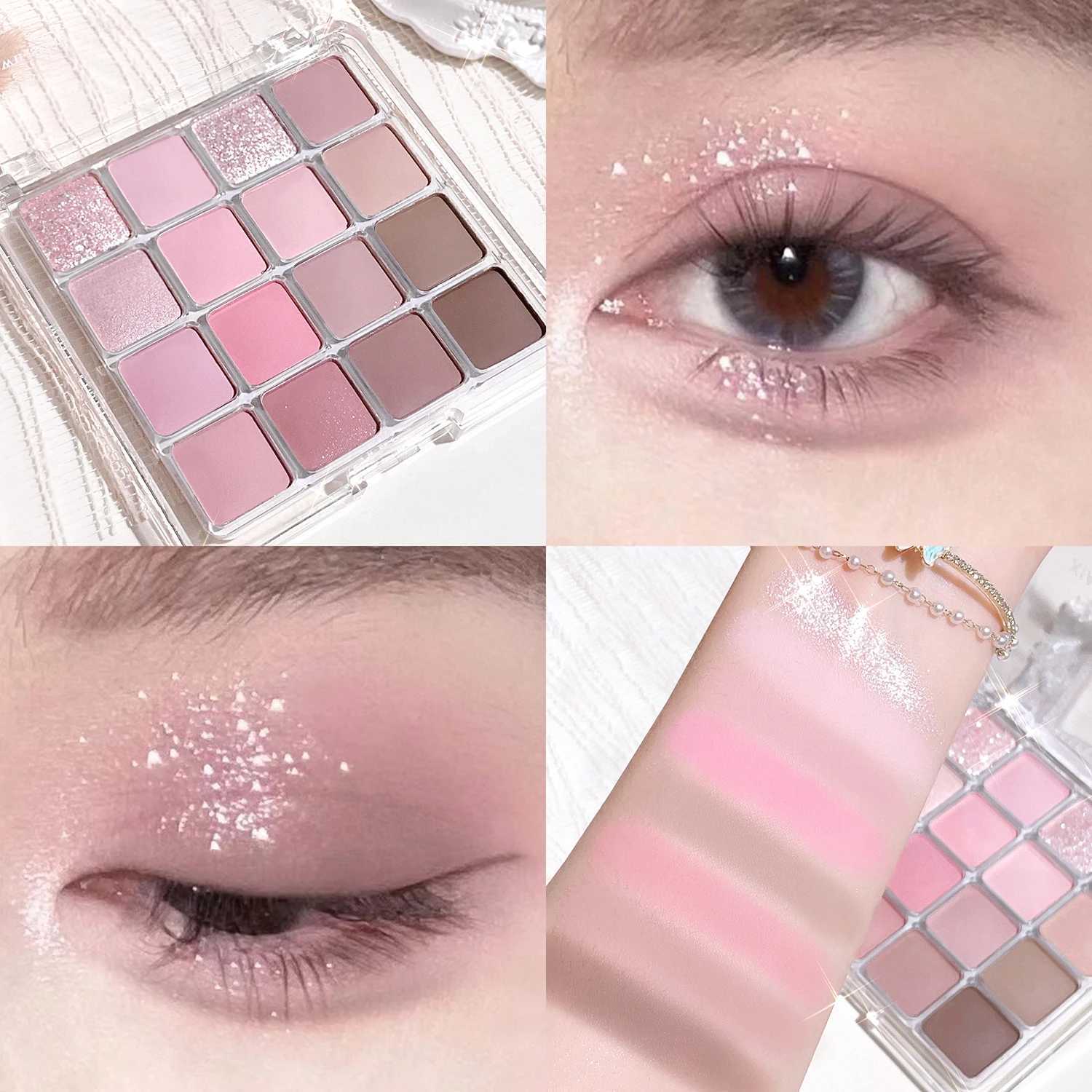 Sixteen-color sunset magic eye shadow plate pearl matte earth color Korean makeup eye shadow H260402