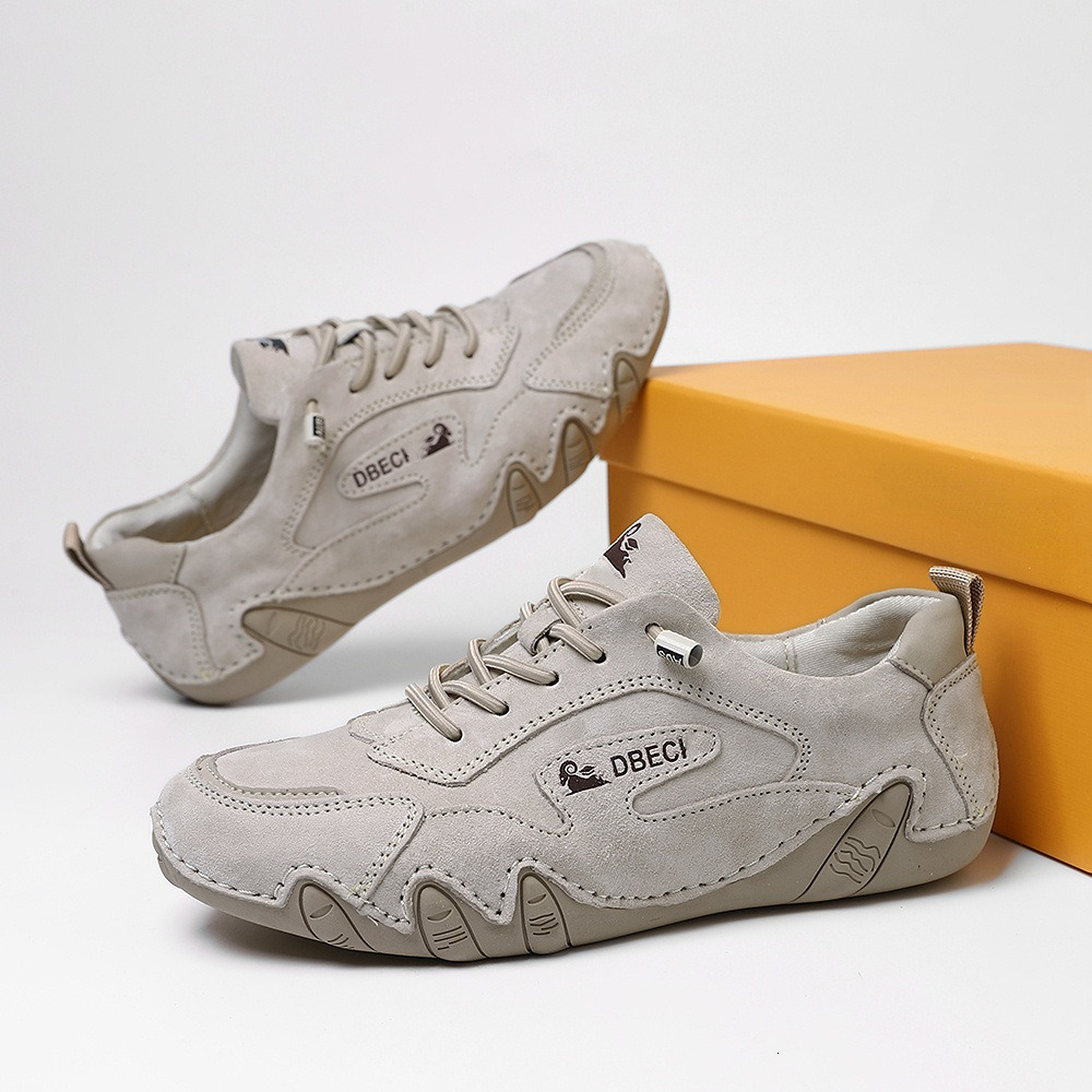 Genuine Leather Large Size Unisex Outdoor Casual Spring Summer Couple Sports Shoes