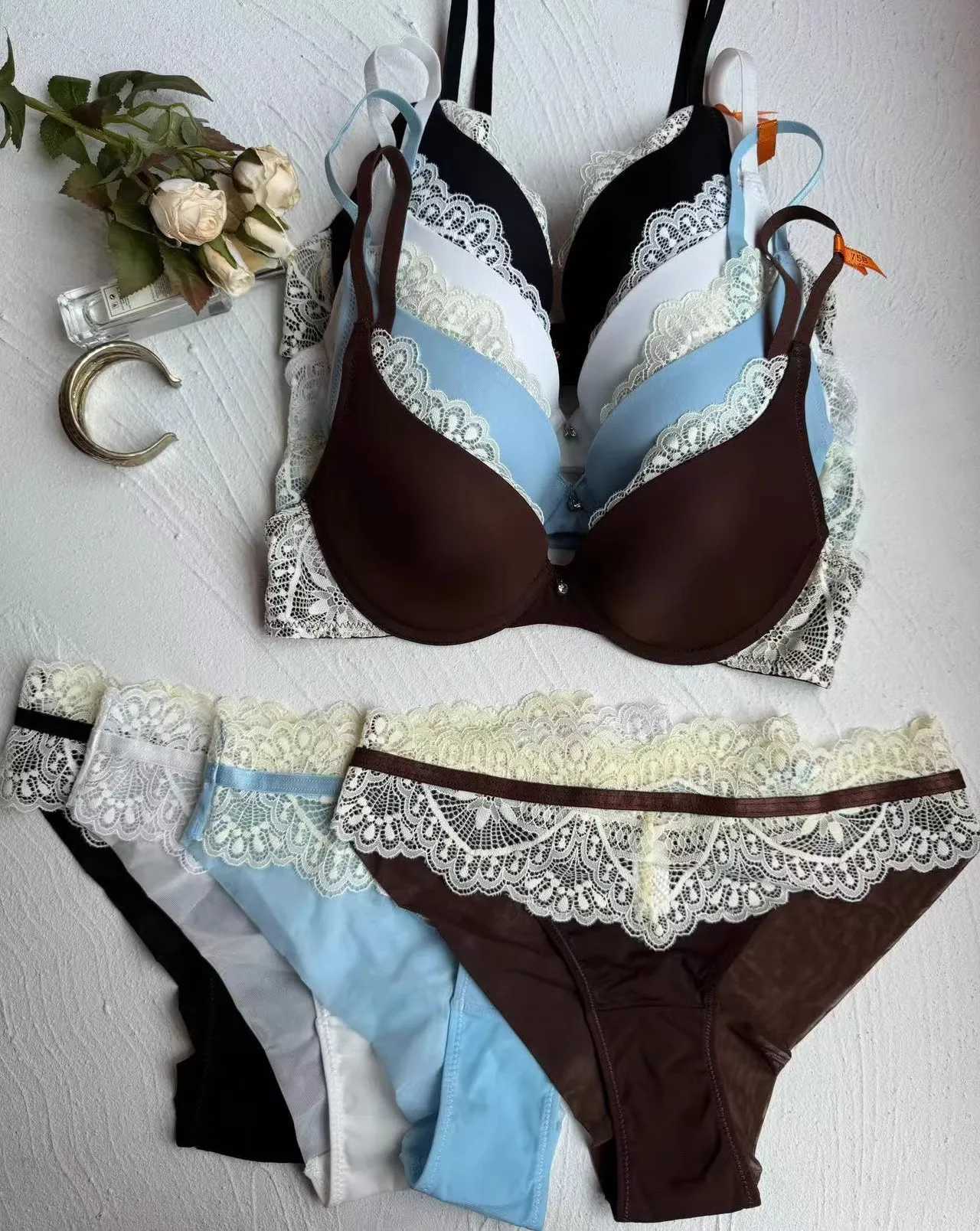 Womens Seamless Push Up Bra Set Lace Underwire Enhancer for Small Chest Comfort Bralette Z260402