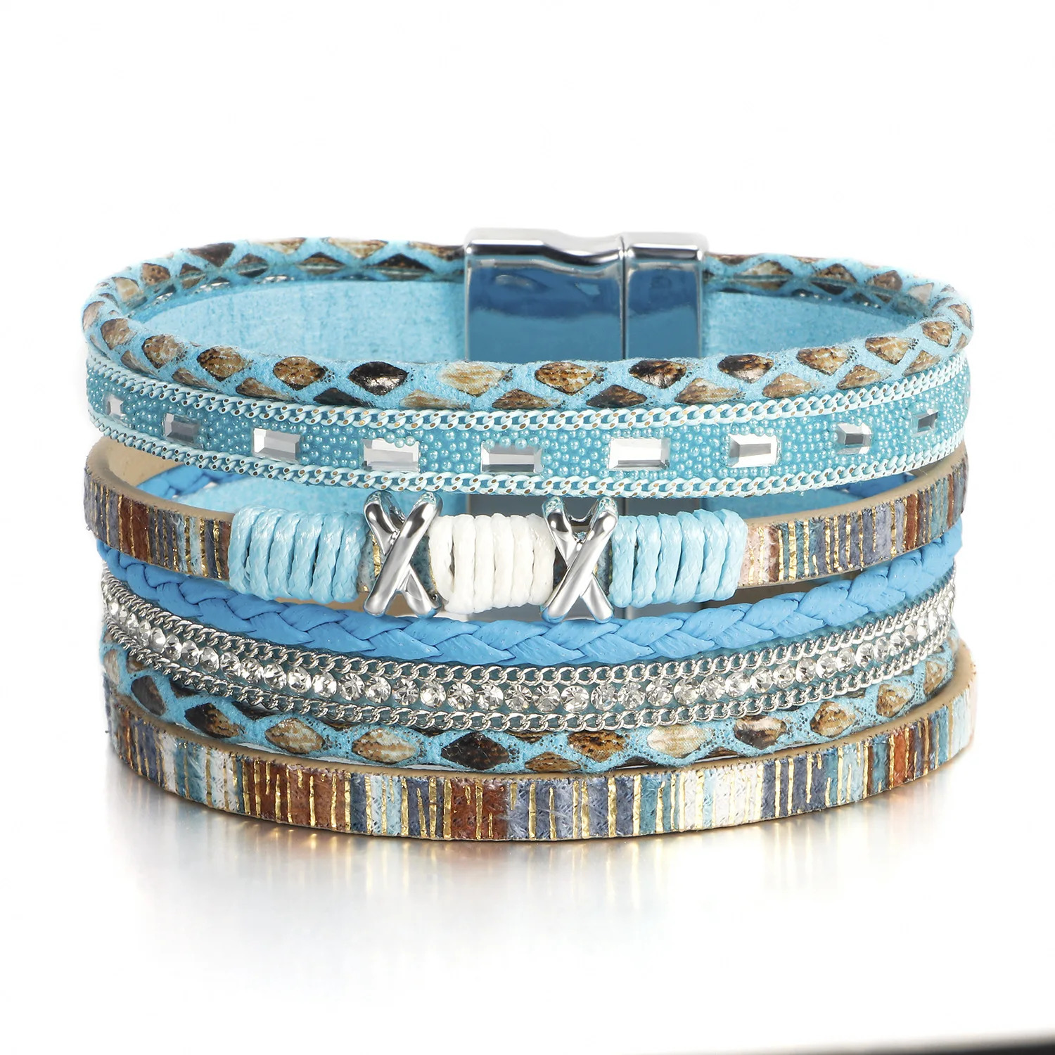 Arrival Jewelry Handmade Braided Rope Ladies Women Bracelet Bohemian Magnetic Clasp Bracelet For Gifts 260318BJ - view 7