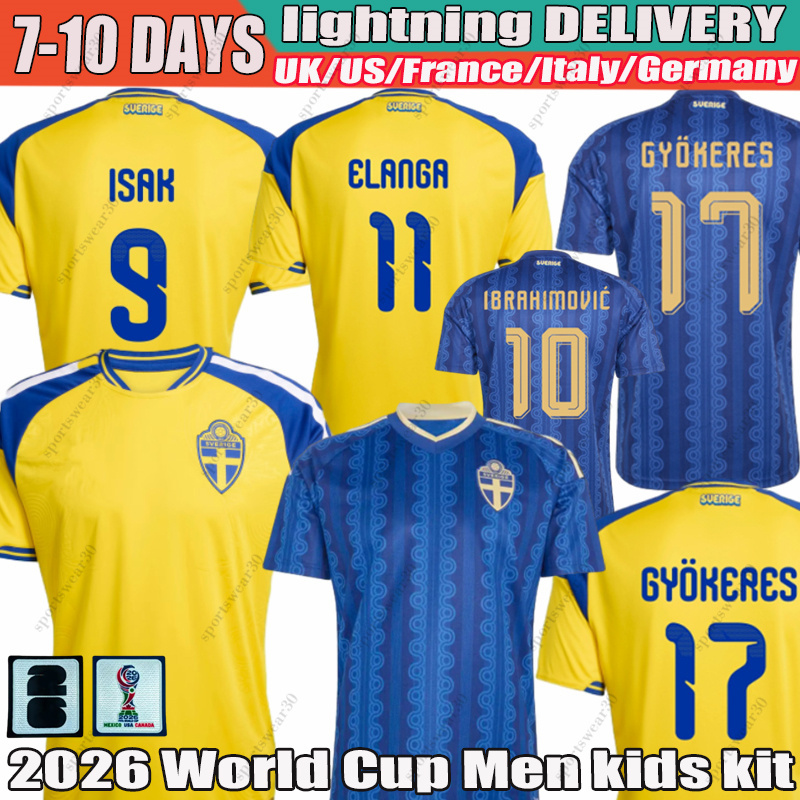 Sweden world cup 2026 Gyokeres Isak Elanga Nygren Swedberg Larsson Soccer Jerseys Bergvall Svensson Gudmundsson Ayari Hien 2026 Football Shirts kids kits