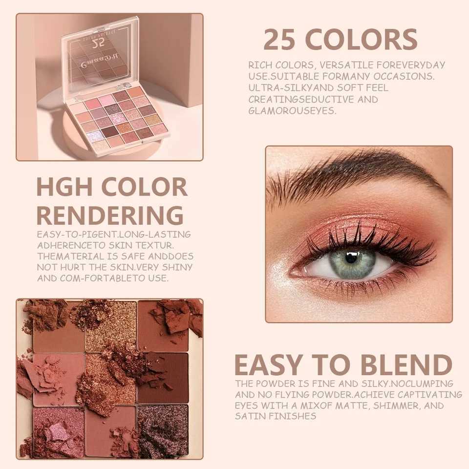 25 Color Matte Pear Eyeshadow Palette Soft Silky Rich Colors Easy Blend Long Lasting Multi Tone Makeup H260402
