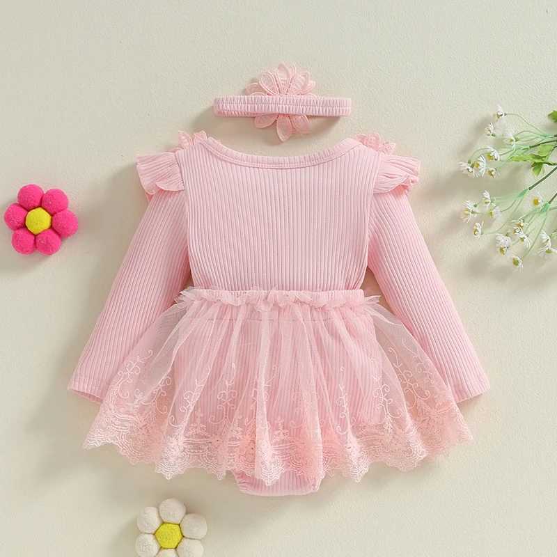 Little Princess Birthday Party Dress Embroidery Flower Lace Tutu Romper Dress Infant Baby Girl Clothes Outfits H260402