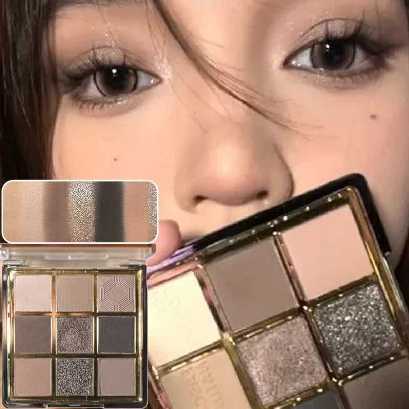 9 Colors Eyeshadow Palette Earth-toned Pearl Matte Shimmer Eye Shadow Shiny Sequins Eye Contouring Pigments Metallic Eyes Makeup H260402