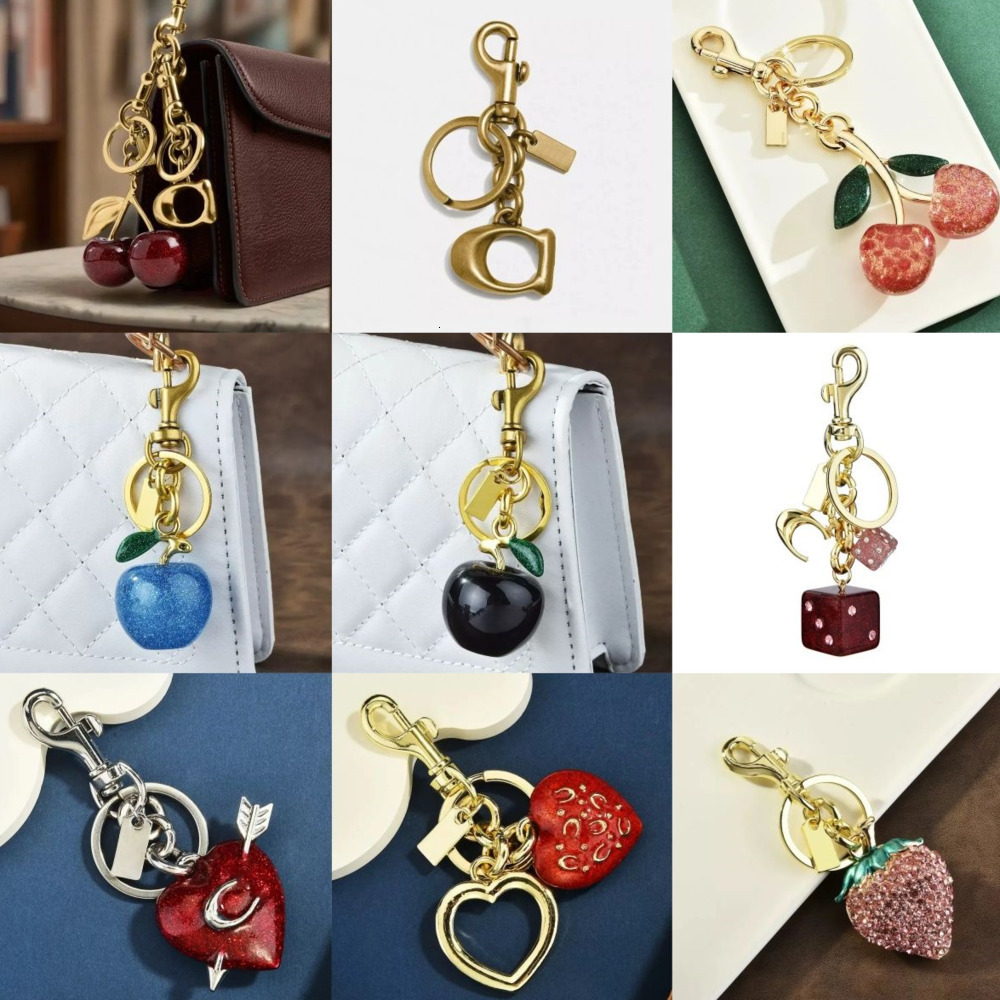Keychains Lanyards Cherry Keychain accessories bag cherry chain designer keychain jewelry handbags womens exquisite charm keyring Designer keychain gift AA