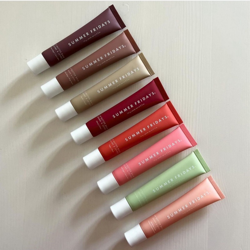 Summer Fridays Lip Butter Balm Conditioning 10 Colors Lip gloss Lip Balm for Instant Moisture Shine and Hydration Sheer Tinted Soothing Lip Care