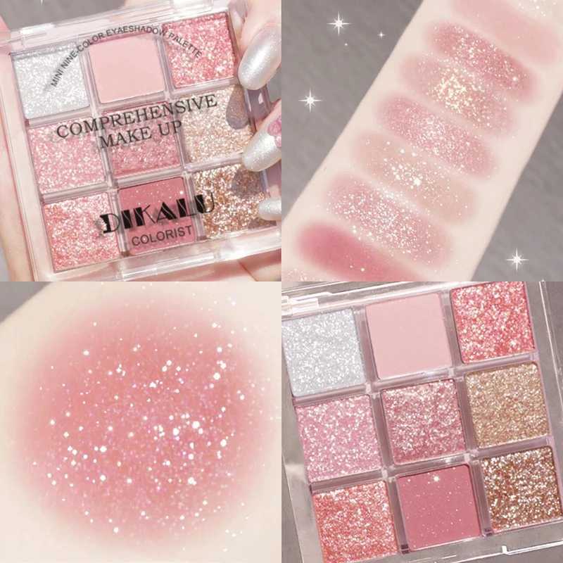 DIKALU Spring And Summer New Eyeshadow Palette Oh Rosy Nine Palace Grid Auto Focus Low Saturation Smoke Powder Rose Plate H260402