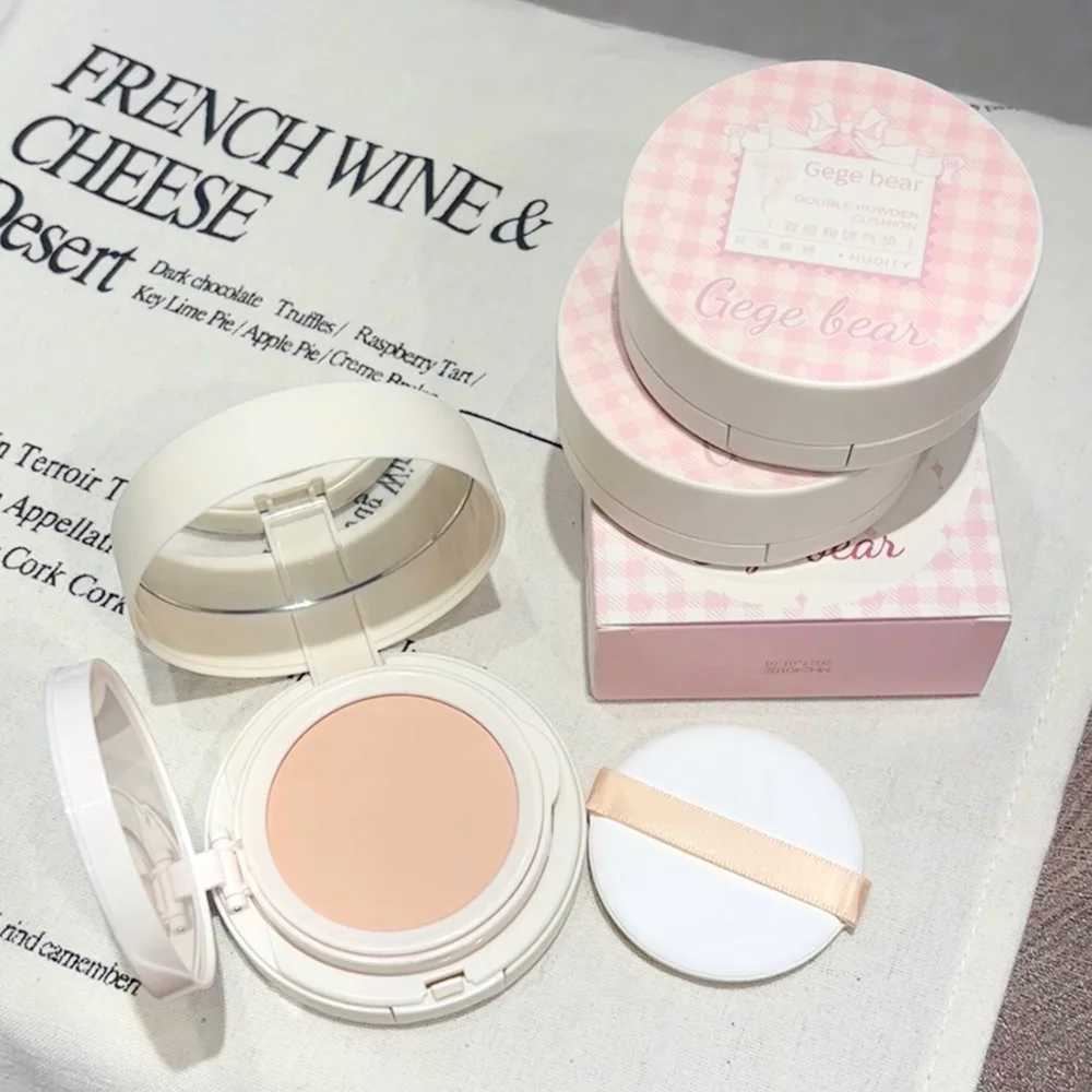 2 in 1 Double Layer Powder Cushion Clear Natural Lasting Brightening Gege Bear Makeup Concealer Loose Powder Cushion Cream H260402