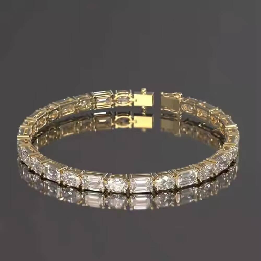 White Gold Amazing design Moissanite Bracelet Diamond Inspired Jewelry Collection for womens