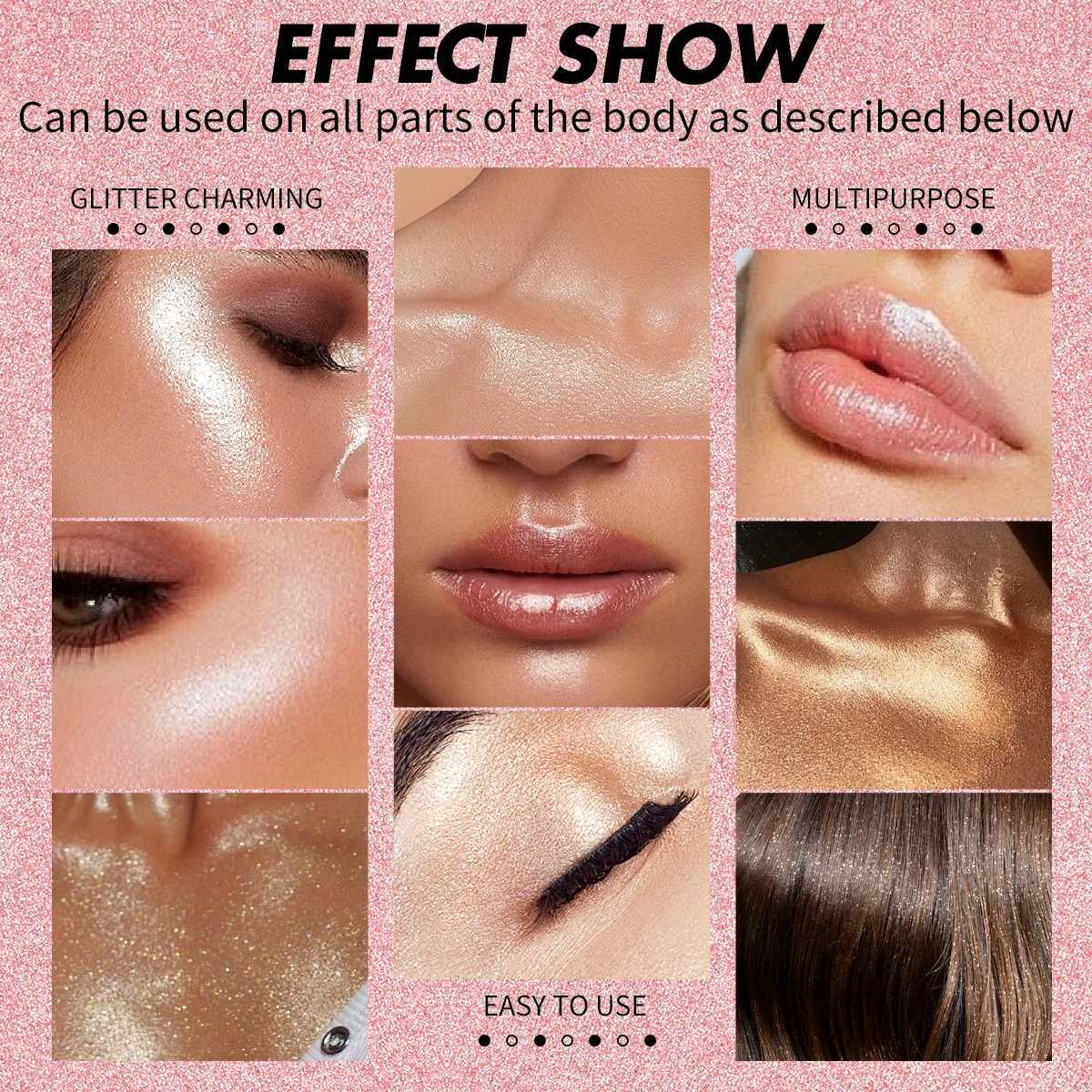 Baked Highlighter Palette Makeup Long-Wearing Radiant Glitter Eyeshadow Highly Pigmented Iluminadores Pressed Powder For Girls H260402