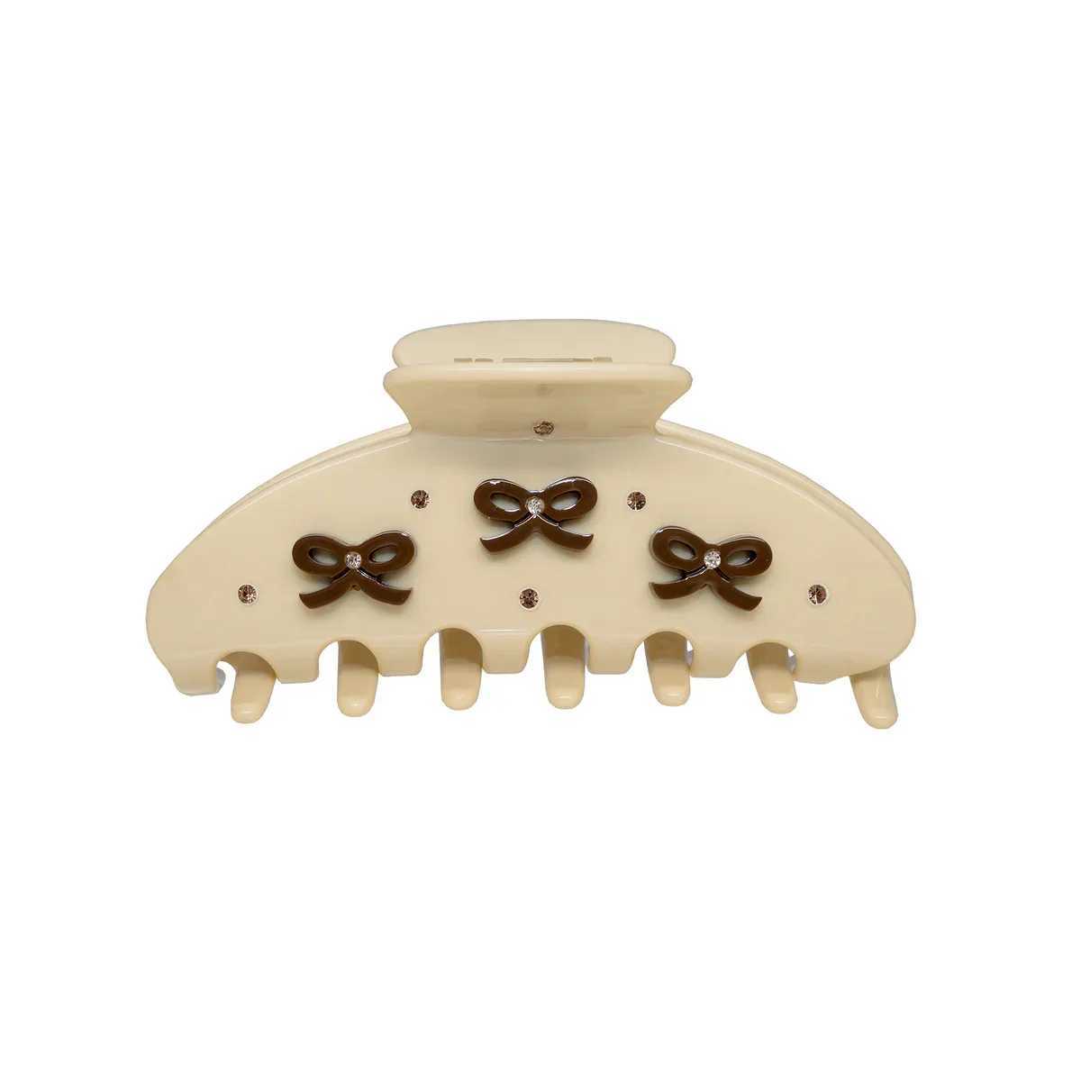 NEW Light Color Retro Design Hair Claw Classic Style Rhinestone Bow Acetate Hair Claw Clips Hair Accessories for Women Girls H260402