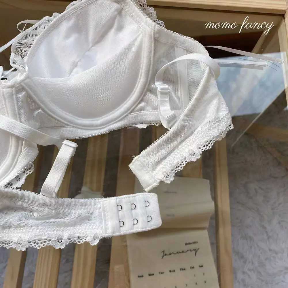 Lolita Prom Solid Color Sweet Bra Lace Bra Adjustable Gathering Anti-Expansion Bra Sweet Temperament Court Bra Z260402