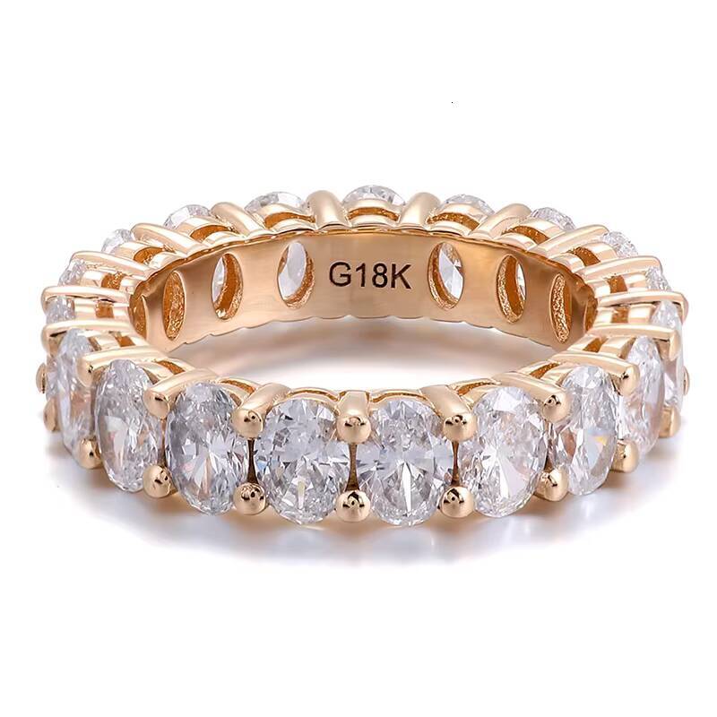 Custom Jewelry 10k 14k 18K Solid Gold Ring Oval Cut DEF VVS1 HPHT IGI 4 Carats Lab Grown Diamonds Ring Engagement Ring for Women