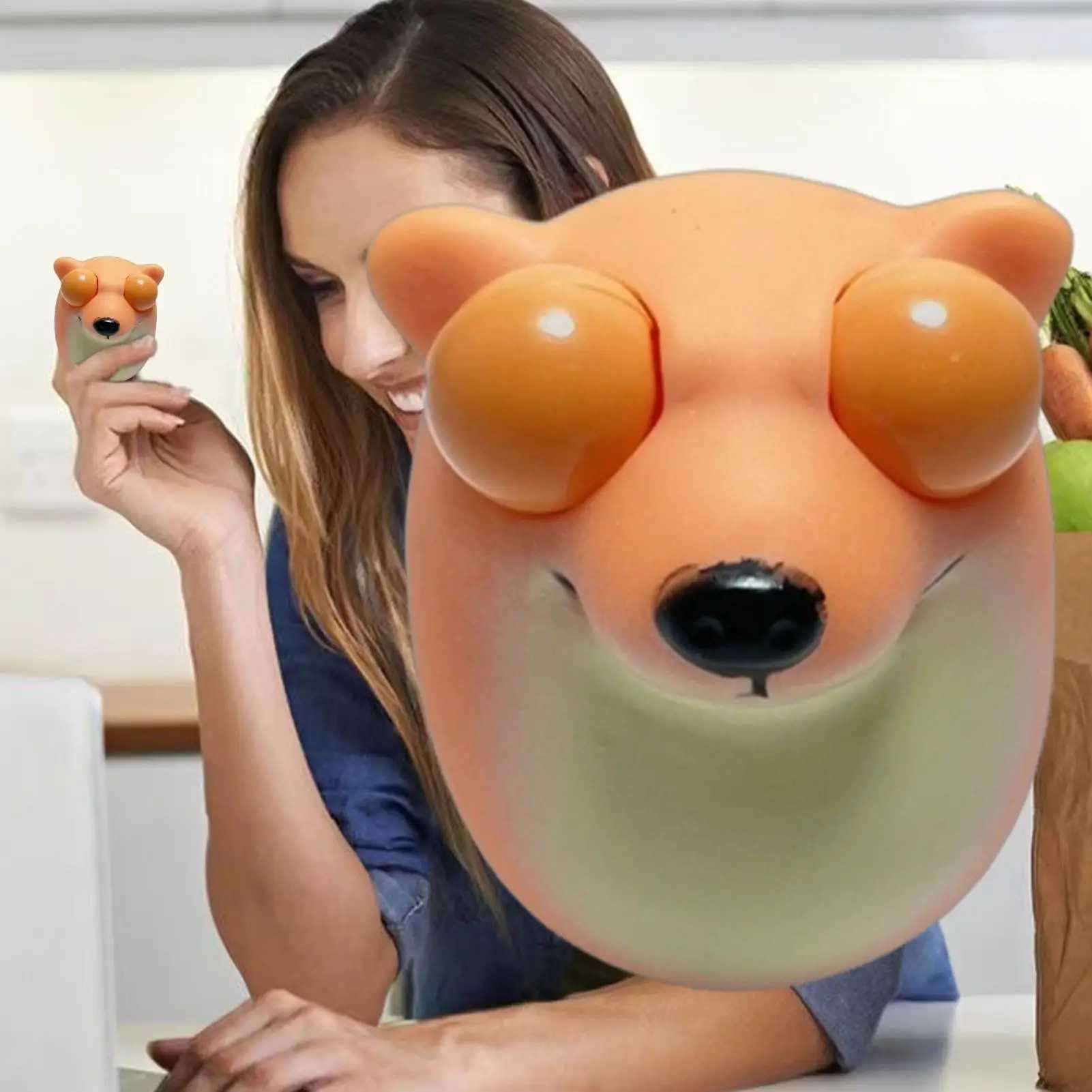Soft Squeeze Toys Adorable Fidget Dog Squeeze Model With Pop-Out Eyes Party Favor Ultra-Soft Prank Pinch Toys For Children Teens H260402