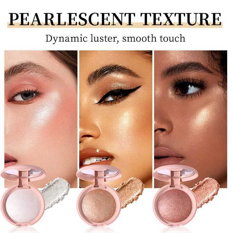 Face Highlighter Palette High Glossy Face Illuminator Palette Natural Glow Finish Pearl Shimmer Smooth Baked Powder H260402