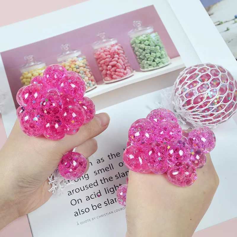 Colorful Star Squeezing Ball Squishy Ball 3D Stress Relief Sensory Toys Adults Anti-Anxiety Fidget Toy with Non-Toxic for Office H260402