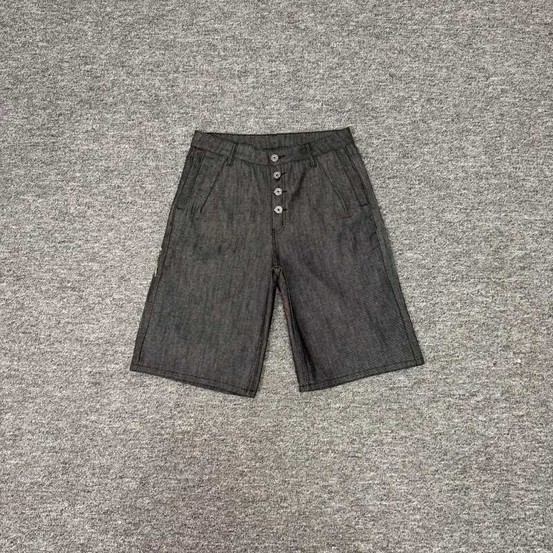 Derschutze American Trendy Vintage Fallen Flower Embroidery Shorts Men Women Casual Versatile Denim Shorts C260402