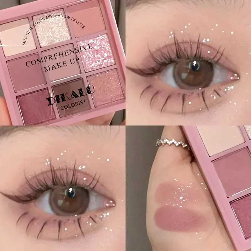 DIKALU Spring And Summer New Eyeshadow Palette Oh Rosy Nine Palace Grid Auto Focus Low Saturation Smoke Powder Rose Plate H260402