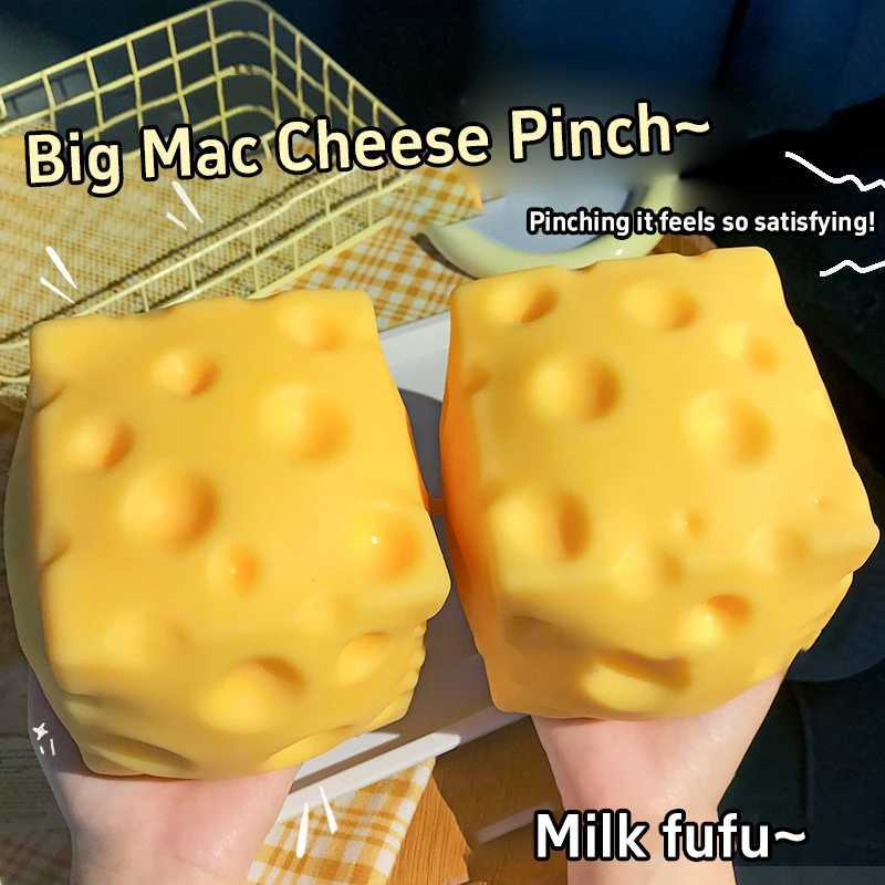 2027Jumbo Cheese Cube Stress Ball Shapeable Squeeze Decor Non-Bounce ASMR Sensory Anti-Stress Relief Gadget Gifts 6/7/10/12CM H260402