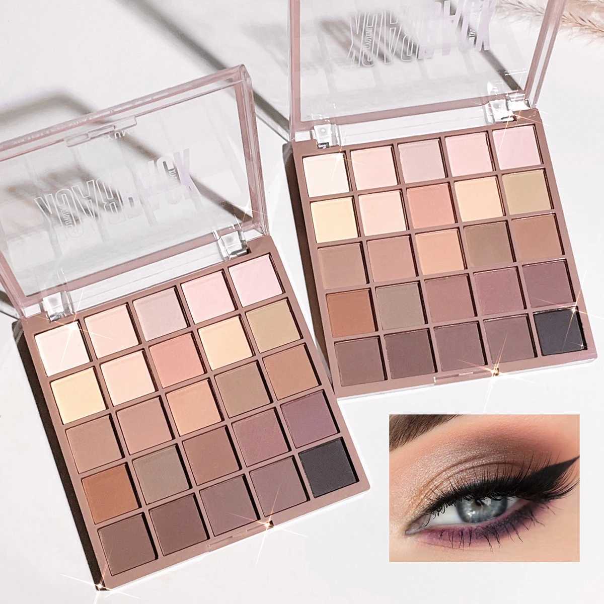 25 Colors Eyeshadow Palette Matte Brown Nude Multi-Color High Color Rendering Waterproof Sweatproof Daily Use Makeup H260402