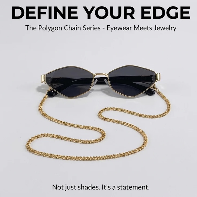 CB Y2K Sunglasses Women With Chain Sexy Small Frame 2026 Luxury Brand Designer Punk Sun Glasses For Ladies UV400 Shades Gafas De Sol