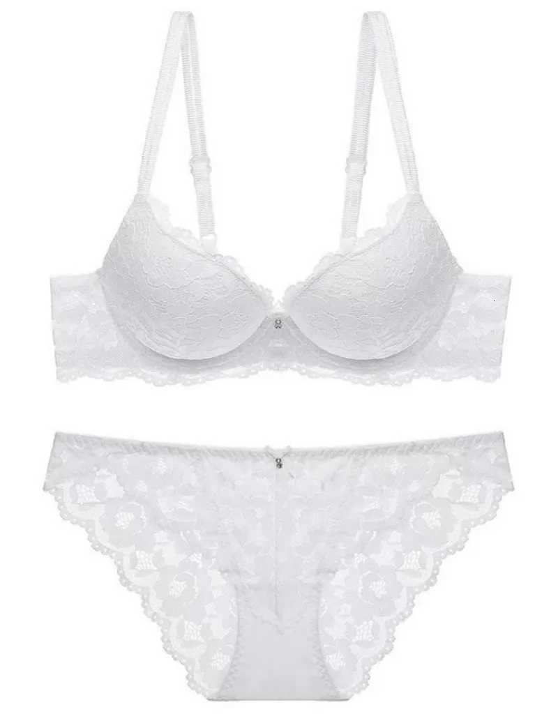 Lace Floral Womens Underwear Set Double Straps Push-Up Bra Hollow-Out Panties Z260402