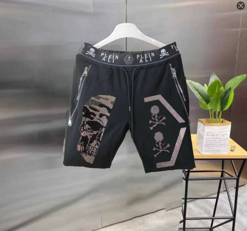 2025 Designer Rhinestone Summer Luxurious Plein Ali Hip Hop Male Brand Casual Short Pant Men's Shorts Men's Bottoms Men's Casual Wear