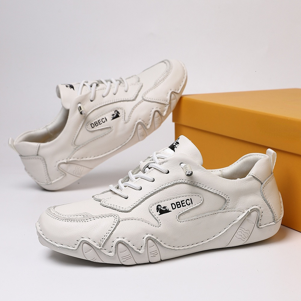 Genuine Leather Large Size Unisex Outdoor Casual Spring Summer Couple Sports Shoes