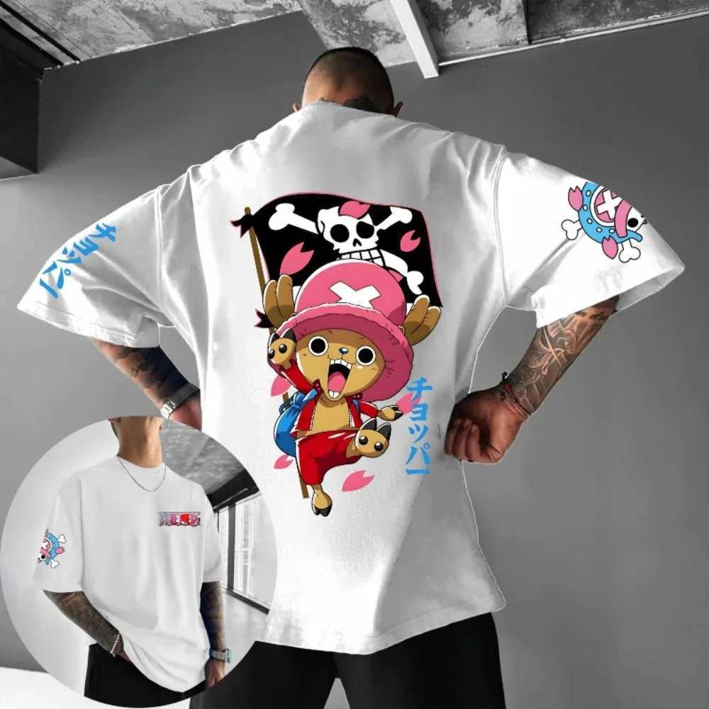 Unisex Cotton T-shirt ONE PIECE Tony Chopper 2026 Summer Harajuku Anime Printed Large Loose Parent Child Short Sleeve C260402
